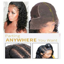Black Curly// Human Hair/ Lace Front Wigs// Beautiful// Curly// Brazilian Remy//Wig//Glueless// Lacewig//Water Wave//Natural - Goddess Beauty Royal Wigs