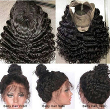 Black Curly// Human Hair/ Lace Front Wigs// Beautiful// Curly// Brazilian Remy//Wig//Glueless// Lacewig//Water Wave//Natural - Goddess Beauty Royal Wigs