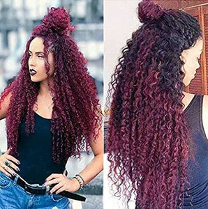 Ombre Burgundy Lace Front Wig - Goddess Beauty Royal Wigs