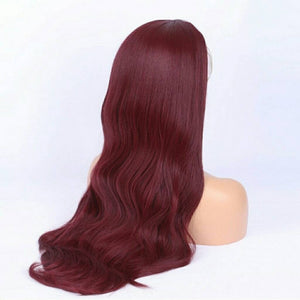 Dark Red//Wavy// Lace Front Wig//Beautiful - Goddess Beauty Royal Wigs