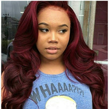 Dark Red//Wavy// Lace Front Wig//Beautiful - Goddess Beauty Royal Wigs