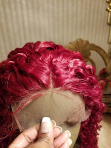 Red//Curly// Lace Front Wig//Beautiful//Wig - Goddess Beauty Royal Wigs