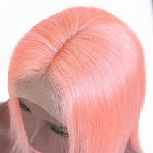 Human Hair Wig//Pre Plucked//Pink Hairline// Brazilian//Straight Lace Front Wig//Bob//Short 8-10 inches. - Goddess Beauty Royal Wigs