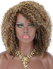 Brown Blonde Afro Kinky Curly Full Wig - Goddess Beauty Royal Wigs