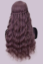 Purple Wavy Wig With Hair Bangs Silky Full Heat Resistant Synthetic Wig for Women - Natural Looking Machine Made 26 inch Hair Replacement - Goddess Beauty Royal Wigs