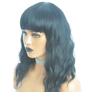 Black Wavy Beauty Full Wig #1b - Goddess Beauty Royal Wigs