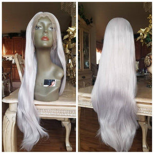 Gray White Beauty Lace Front Wig - Goddess Beauty Royal Wigs