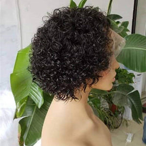 Pixie Cut Wig 13x4 Lace Front Wig Deep Curly Lace Front Wigs Human Hair Short Bob Wig Human Hair Lace Front Bob Cut Wig With Baby Hair 6 inc - Goddess Beauty Royal Wigs
