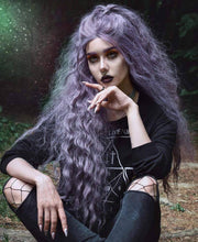 Lilac//Light Purple//Curly//Wavy// Lace Front Wig//Wig//Human Hair//Synthetic Hair - Goddess Beauty Royal Wigs