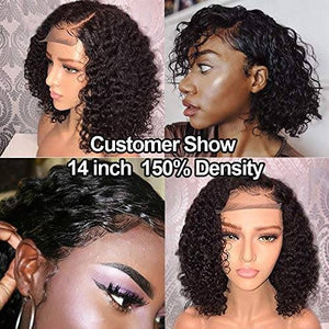 Black//Curly// Human Hair/ Lace Front Wigs// Beautiful// Curly// Brazilian Remy//Wig//Glueless// Lacewig//13x6//Natural - Goddess Beauty Royal Wigs