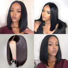 Human Hair Wig//Pre Plucked Hairline// Brazilian//Straight Lace Front Wig//Bob//Short 8-10 inches. - Goddess Beauty Royal Wigs