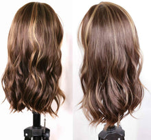 Long Wavy Brown/Blonde Highlights Color 30#/27# Natural hairline 130-150% Density Balayage Hair Blonde Wig(18-22 inch) - Goddess Beauty Royal Wigs