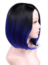 Ombre Black Blue Beauty Full Wig - Goddess Beauty Royal Wigs