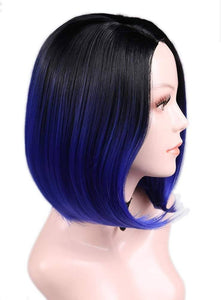Ombre Black Blue Beauty Full Wig - Goddess Beauty Royal Wigs