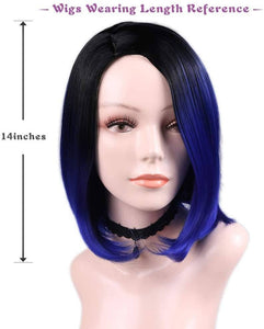 Ombre Black Blue Beauty Full Wig - Goddess Beauty Royal Wigs