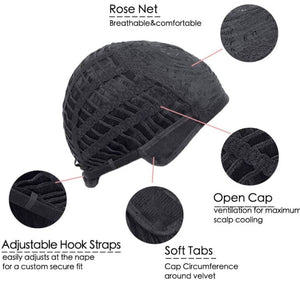 Black Straight Wig//Bangs//Silky//Full Heat Resistant// Synthetic Wig for Women//Black//Bob Wigs with Bangs//Cute//Light Yaki - Goddess Beauty Royal Wigs