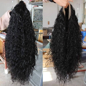 Black Curly//Curly// Lace Front Wig//Beautiful//Wig//Synthetic//Human Hair - Goddess Beauty Royal Wigs