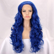 Dark Blue Blue//Wavy// Lace Front Wig//Beautiful//Wig - Goddess Beauty Royal Wigs