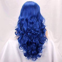 Dark Blue Blue//Wavy// Lace Front Wig//Beautiful//Wig - Goddess Beauty Royal Wigs