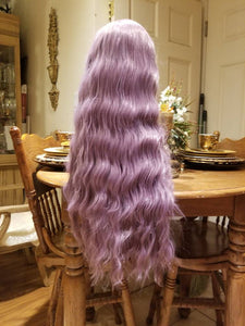 Lilac//Light Purple//Curly//Wavy// Lace Front Wig//Wig//Human Hair//Synthetic Hair - Goddess Beauty Royal Wigs