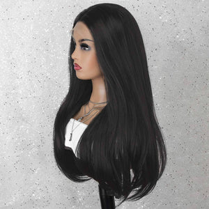Black Layered Straight Bodywave Beauty Lace Front Wig 20 Inches!! - Goddess Beauty Royal Wigs