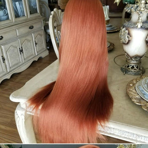 Red Copper//Straight// Lace Front Wig//Beautiful//Wig - Goddess Beauty Royal Wigs