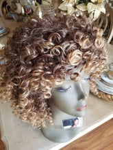 Blonde Brown Mixed// Kinky Curly Wig// Exquisite Black Short Kinky Curly/ Synthetic Afro/ with Bangs - Goddess Beauty Royal Wigs