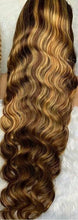 Brown Blonde Wave BeautyWig// Human Hair/ Lace Front Wigs// Beautiful//Stunning// Brazilian Remy//Wig//Glueless/ Wave//Natural//30-35 inches - Goddess Beauty Royal Wigs
