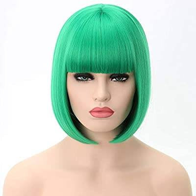 Grass Green Straight Bob Beauty Full Wig - Goddess Beauty Royal Wigs