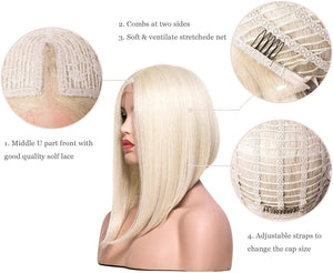 White Blonde Lace Front Wig - Goddess Beauty Royal Wigs
