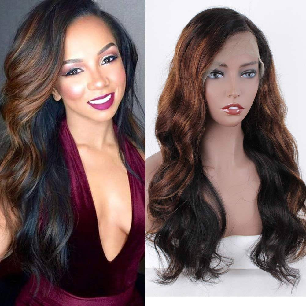 Ombre Human Hair Wig// Body Wave Ombre Brazilian// 150% Density - Goddess Beauty Royal Wigs