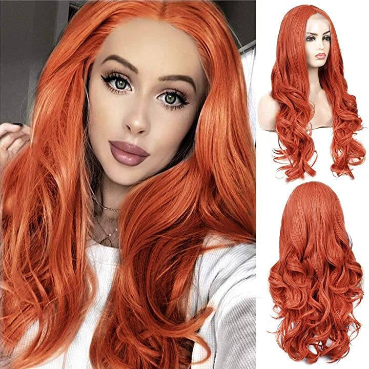 Orange Copper Red// Beauty Waves//Lace Front Wig//Goddess//Beauty//Wig//Auburn - Goddess Beauty Royal Wigs