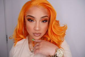 Orange / Beauty Waves//Bob//Lace Front Wig//Goddess//Beauty//Wig//