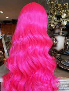 Hot Pink Beauty Wavy  Lace Front Wig - Goddess Beauty Royal Wigs