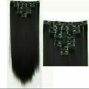 Black Full Head Clip In Extension!! - Goddess Beauty Royal Wigs