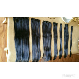 Black Full Head Clip In Extension!! - Goddess Beauty Royal Wigs