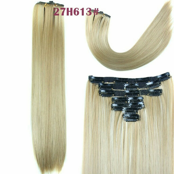 Dark blonde mix #24H613 Full Head Clip in Extension - Goddess Beauty Royal Wigs