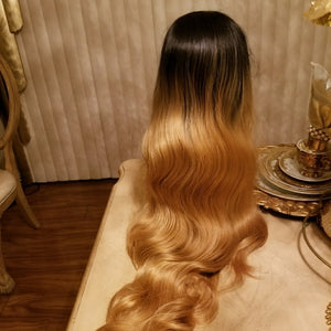 Ombre Darkroot Blonde Lace Front Wig - Goddess Beauty Royal Wigs