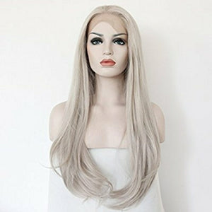 White Gray Beauty Lace Front Wig - Goddess Beauty Royal Wigs