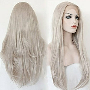 White Gray Beauty Lace Front Wig - Goddess Beauty Royal Wigs