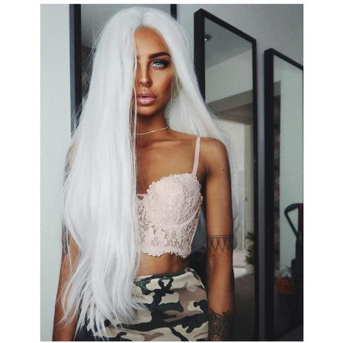 White Beauty Lace Front Wig - Goddess Beauty Royal Wigs