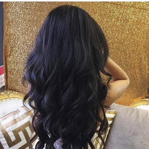 Black Full Head Clip in Extension - Goddess Beauty Royal Wigs