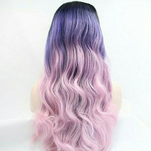 Blonde Ombre Pink Puple Lace Front Wig - Goddess Beauty Royal Wigs